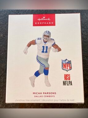 2025 Micah Parsons NFL Hallmark Keepsake Tree Ornament New – White & Blue Accent